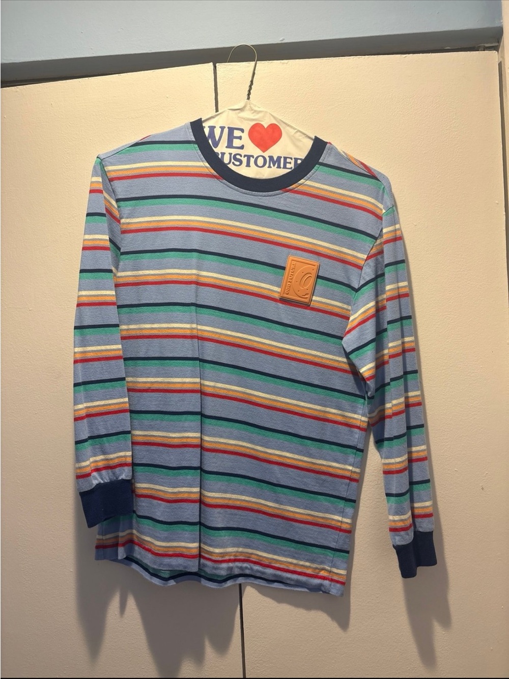 Odd Future Blue Striped Long Sleeve Tee with Multicolor Bands